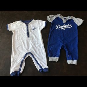 Pair of 6-9 month Dodgers bodysuits